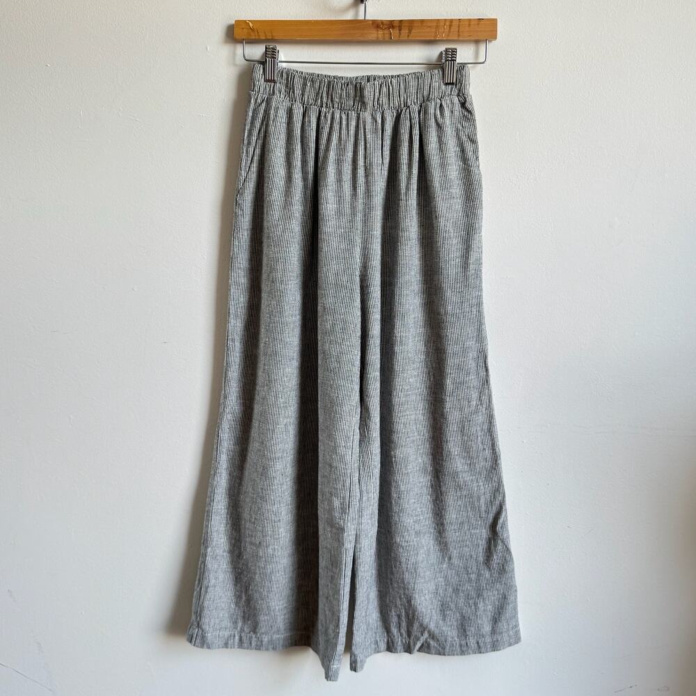 OZMA Hemp-Cotton Stripe Wide Leg Pants